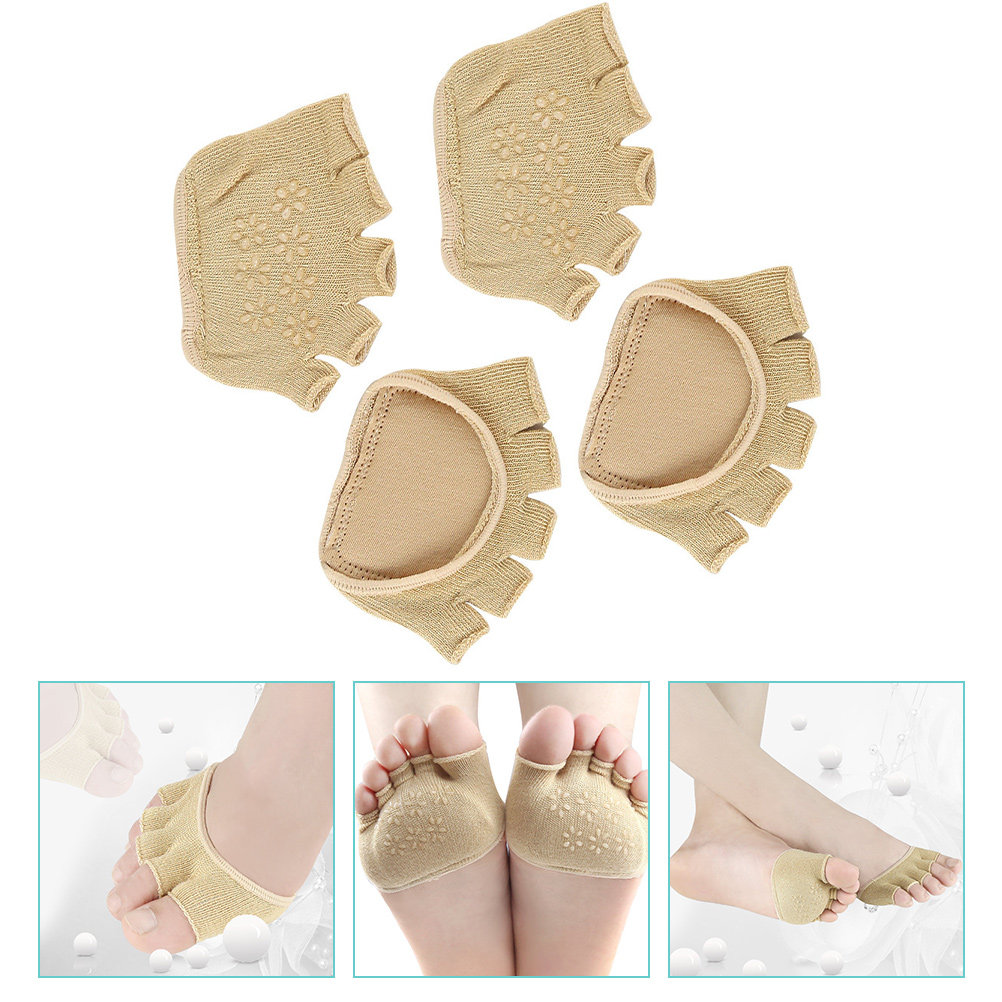 Pilates Yoga Grip Socks - 2Pairs Breathable Toe Yoga Socks Open