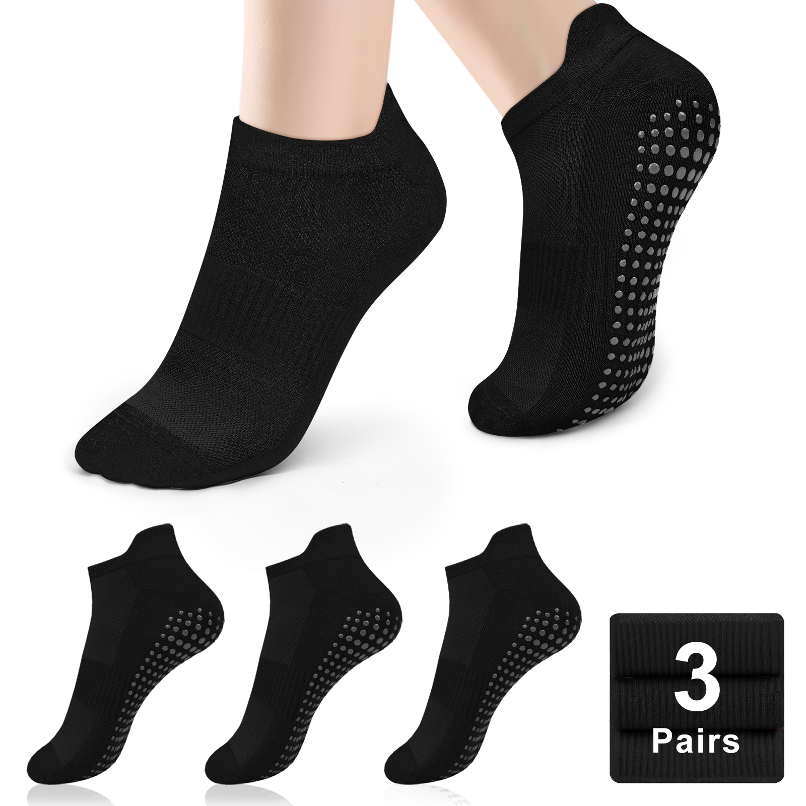 Pilates Yoga Gym - 3 Pairs Yoga Socks Women Cotton