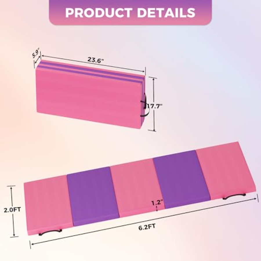 Folding Gymnastics Mat, Exerci - Pilates Yoga Gym review and price