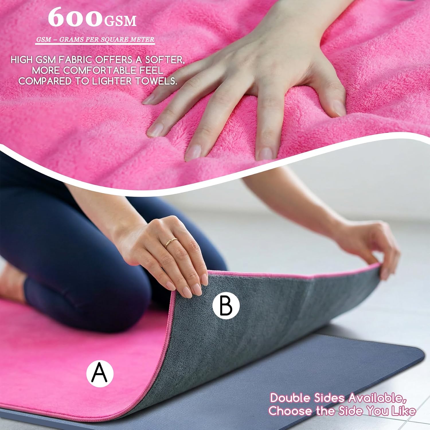 Yoga Mat Towel, Extra Thick 60 - Fitness Yoga Pilates review and price